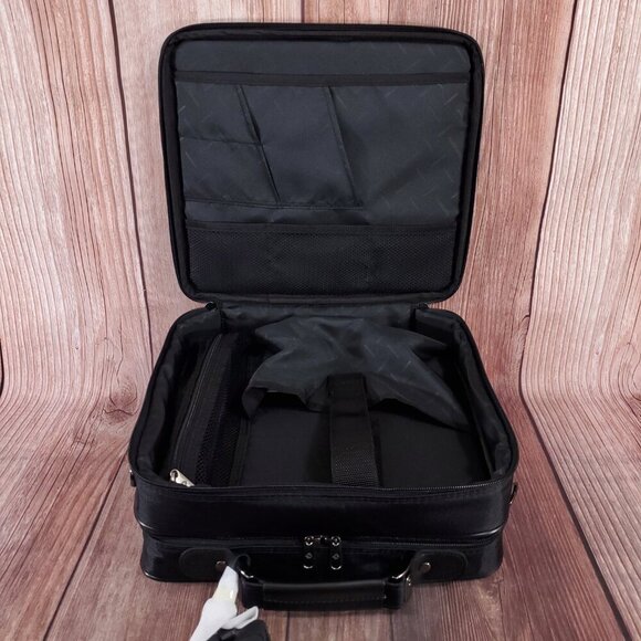 Vintage Samsonite Laptop Bag Black Nylon Leather Travel Bag - Picture 9 of 16